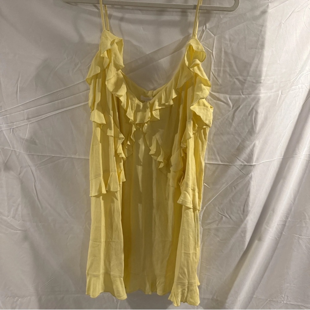 H and M Yellow Ruffled Sleeveless Dress